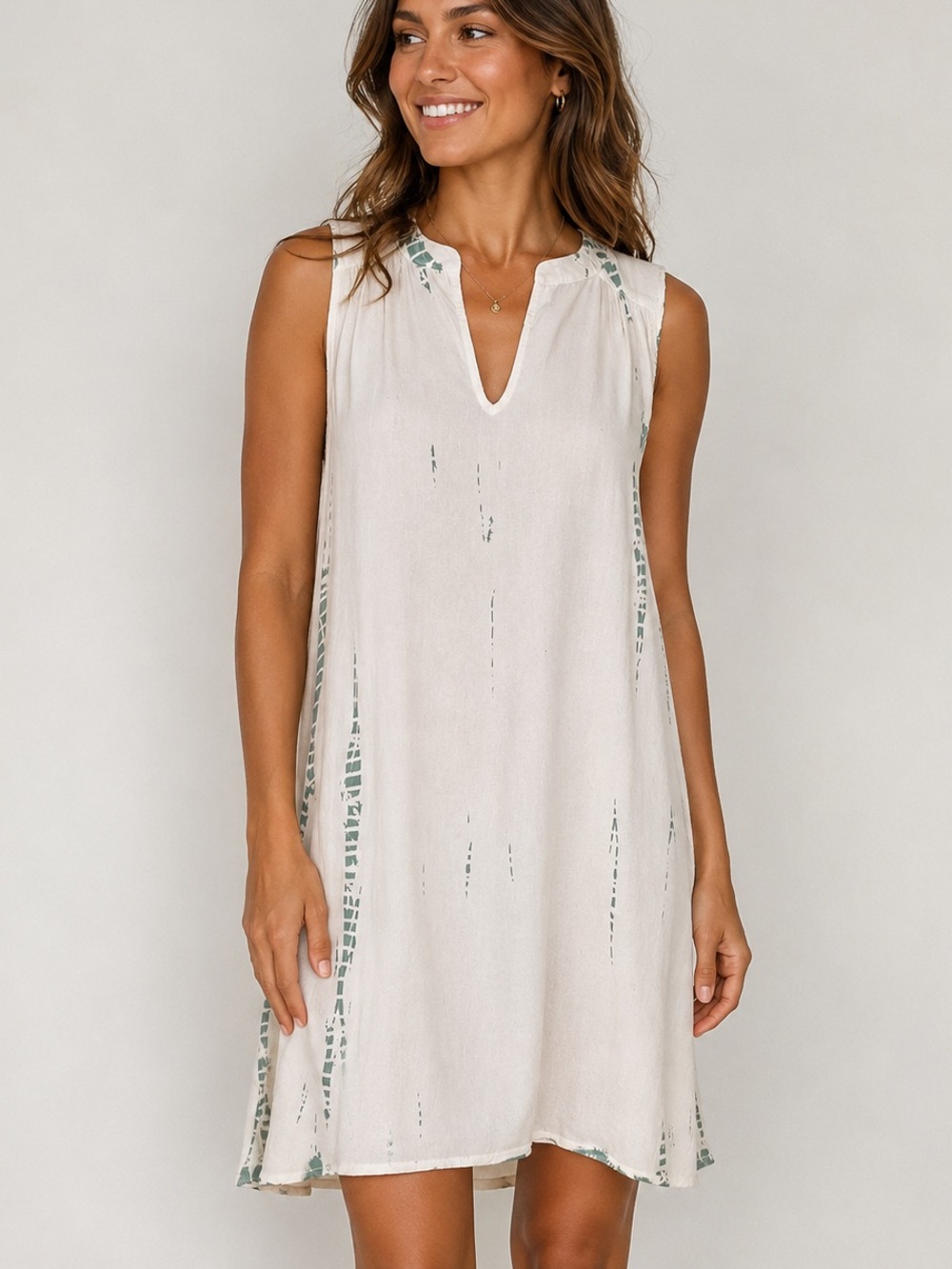 Michael Stars Tie Dye Sleeveless Semi Sheer Dress